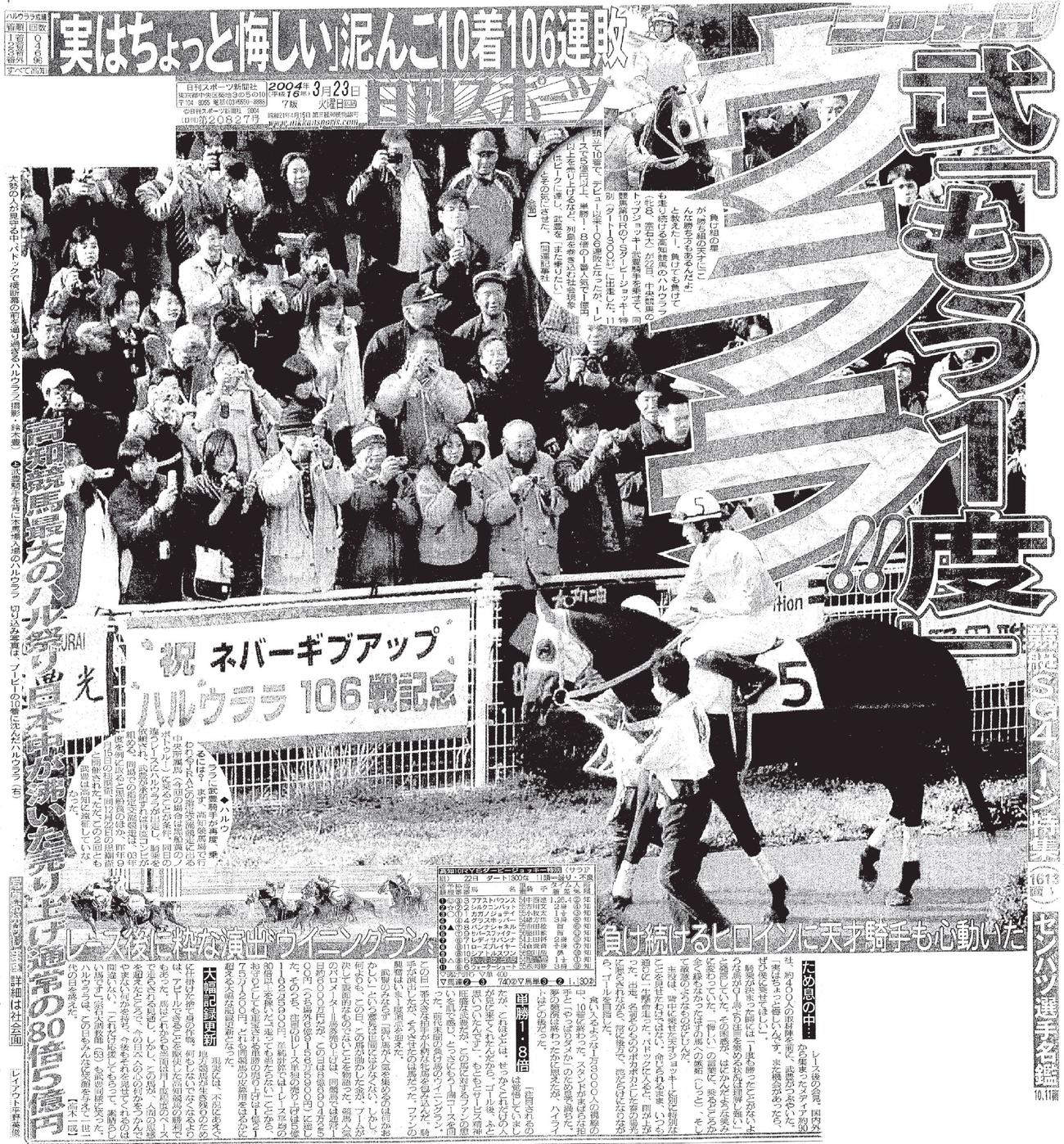 2004年3月23日付　日刊スポーツ東京版