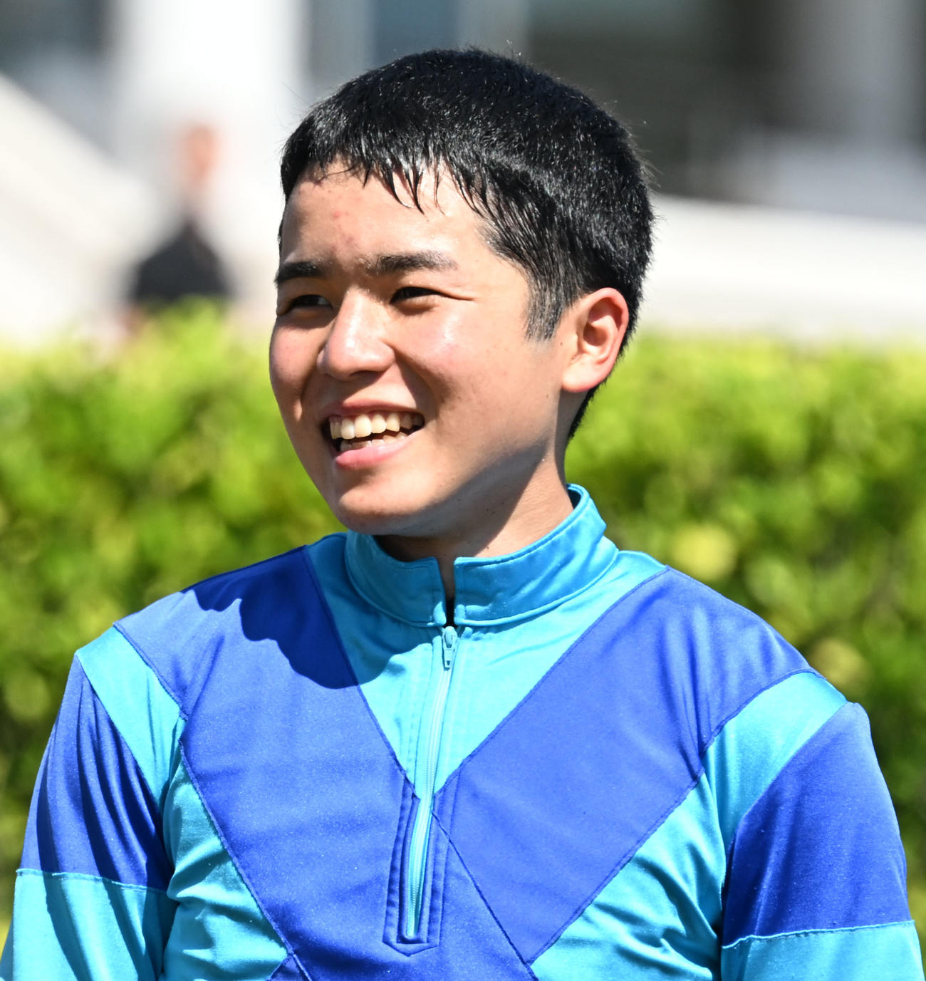 中山2R、2歳未勝利戦をマーシャルアンで制した上里騎手（撮影・千葉一成）
