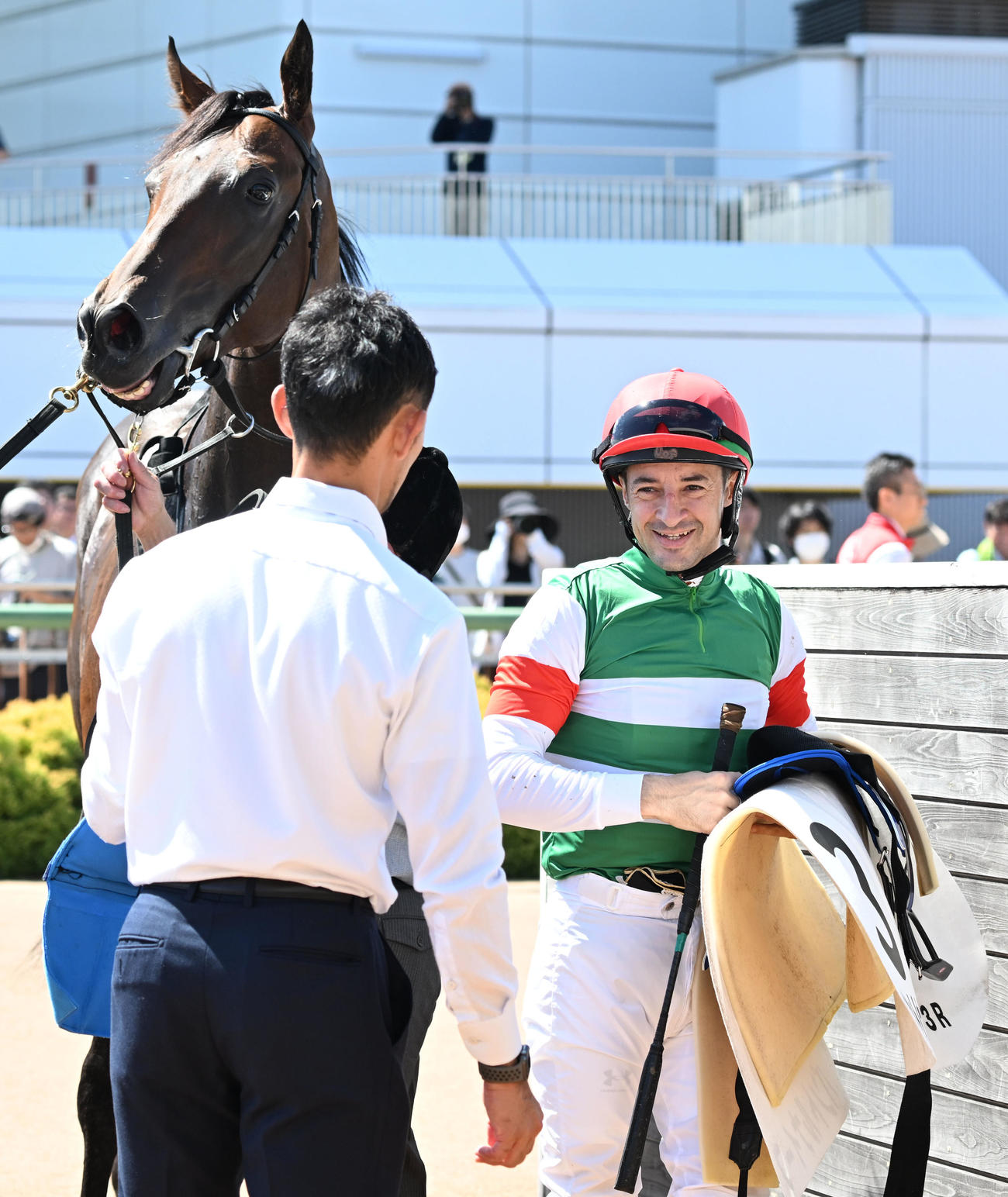 中山3R、2歳未勝利戦を制したパントルナイーフとルメール騎手（撮影・千葉一成）