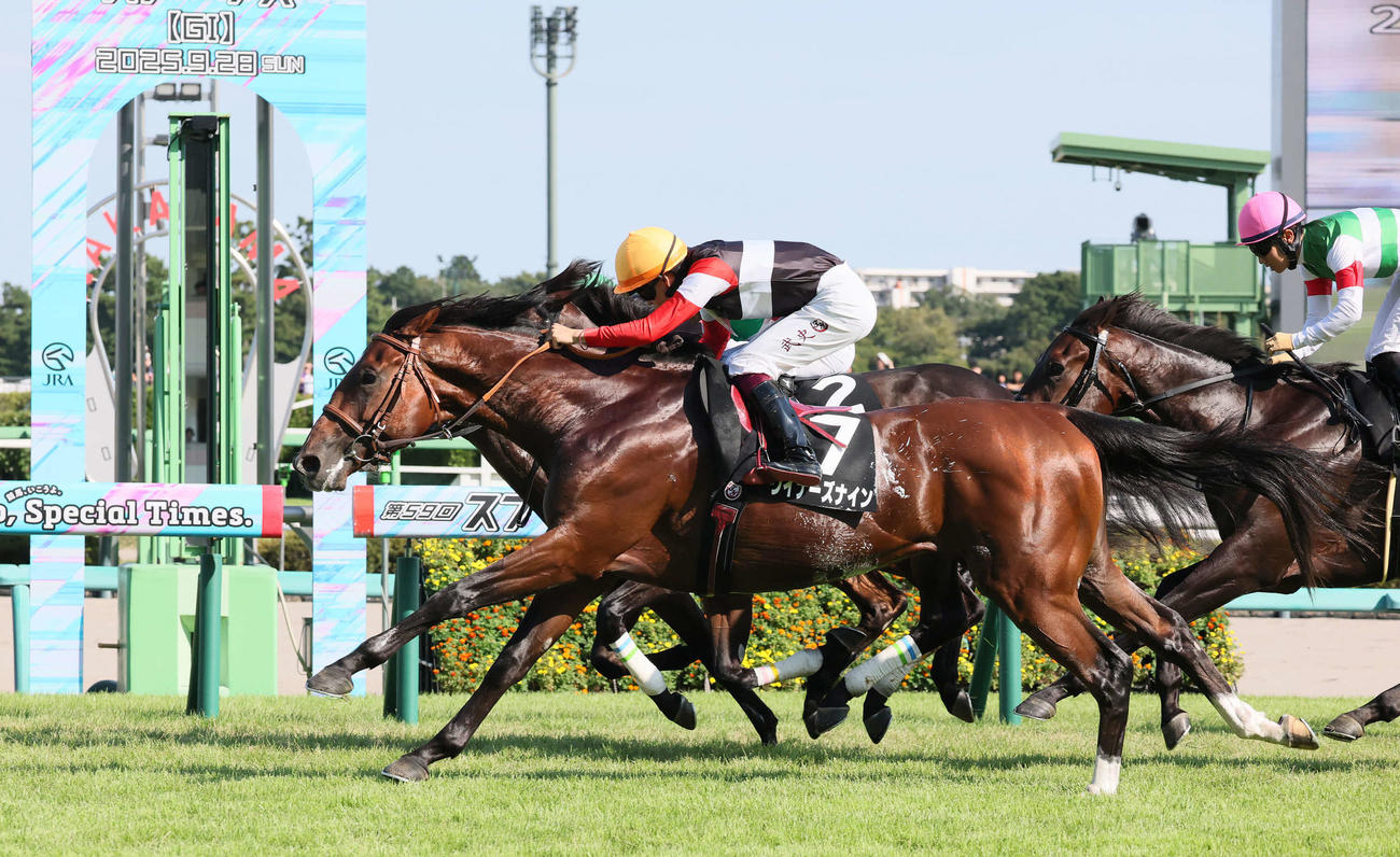 中山9R、芙蓉Sを制したウイナーズナインと横山武騎手（撮影・丹羽敏通）