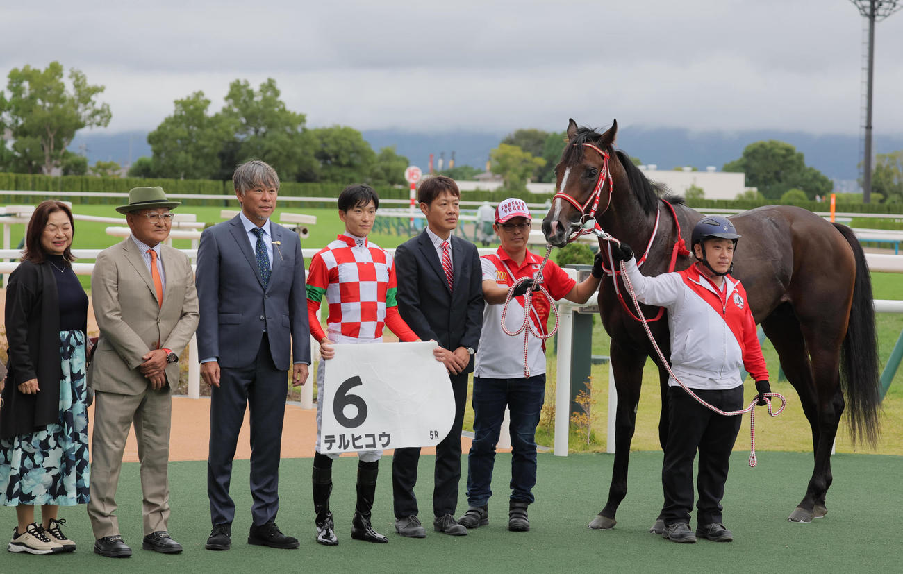 京都5R　メイクデビュー京都を制したテルヒコウ（撮影・宮崎幸一）