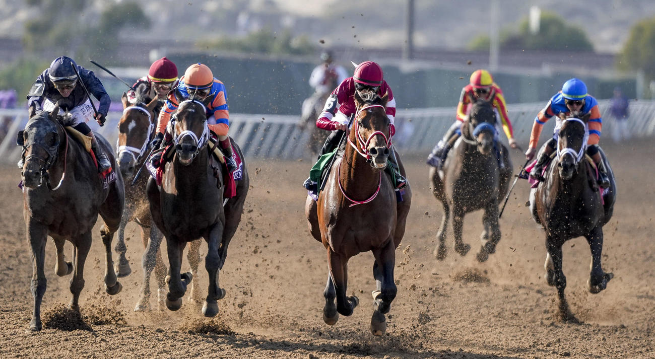 BCクラシックでライバルたちを振り切ったフォーエバーヤング（C）Scott　Serio／Eclipse　Sportswire／Breeders　Cup