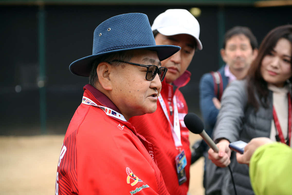 BCクラシック制覇から一夜明けたフォーエバーヤングの矢作師（C）Breeders' Cup