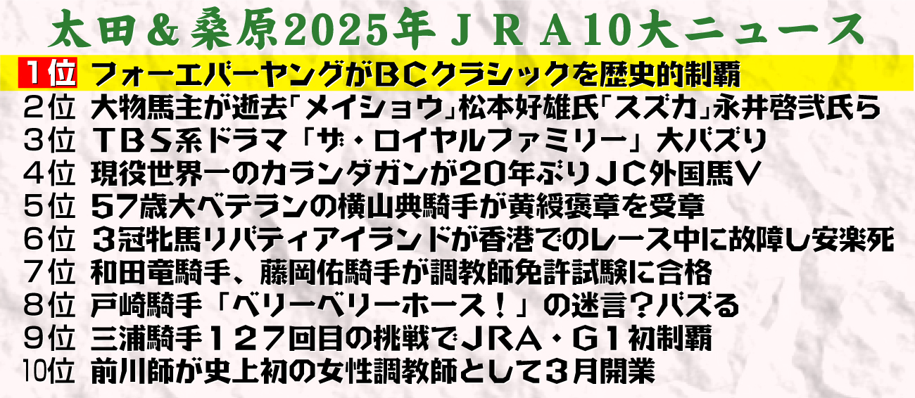 【イラスト】太田＆桑原2025年JRA10大ニュース