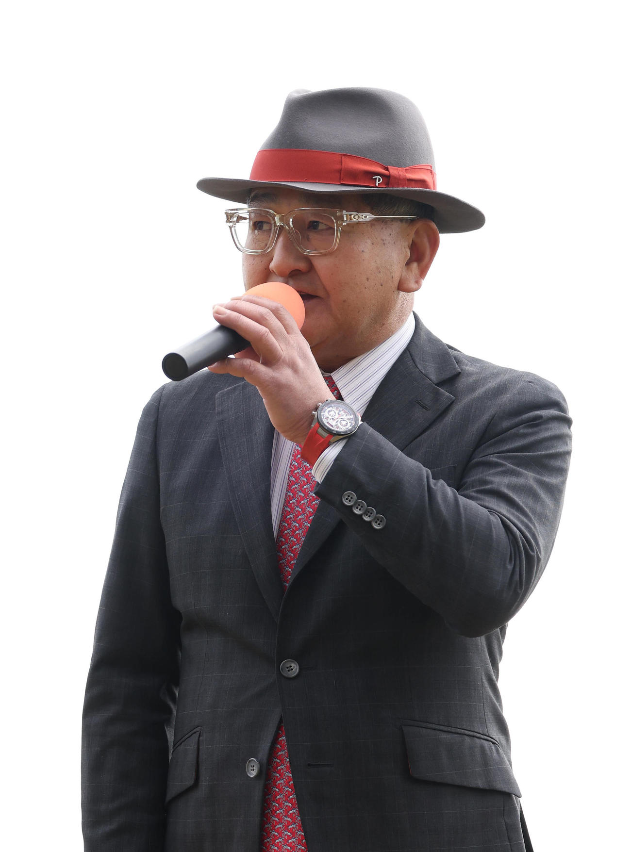 抱負を語る関西競馬記者クラブ賞を受賞したフォーエバーヤングを管理する矢作師（撮影・白石智彦）