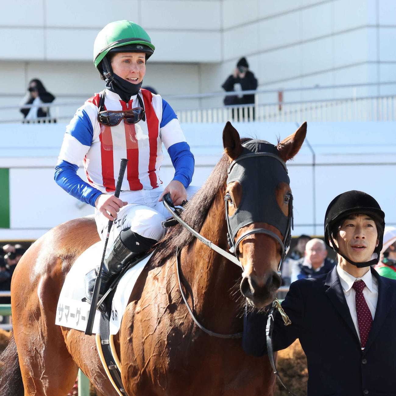 中山3R、3歳新馬戦を制したサマーゲールとキング騎手（撮影・丹羽敏通）
