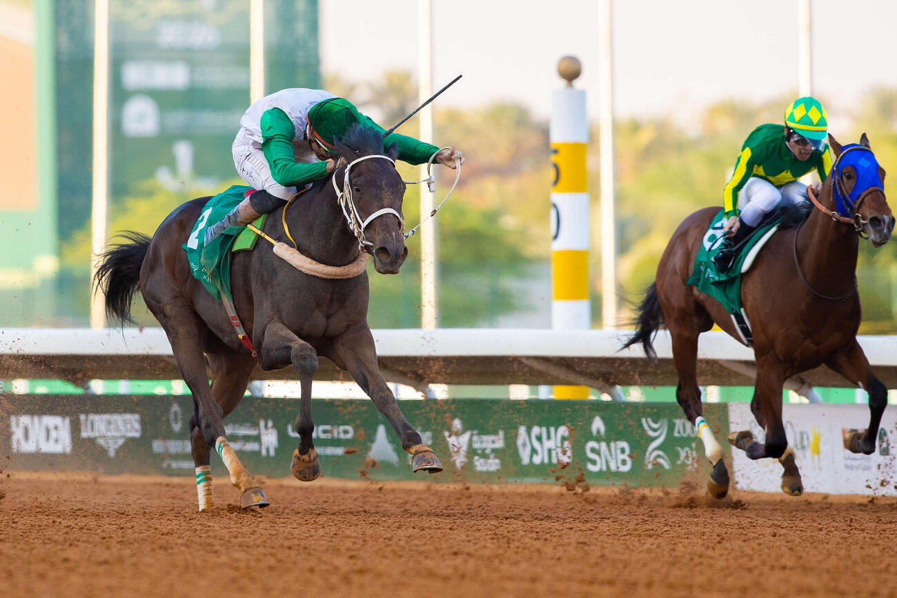 サウジダービーで3着に敗れたサトノヴォヤージュ（右）（（C）Jockey Club of Saudi Arabia／Ali AlZenaidi）

