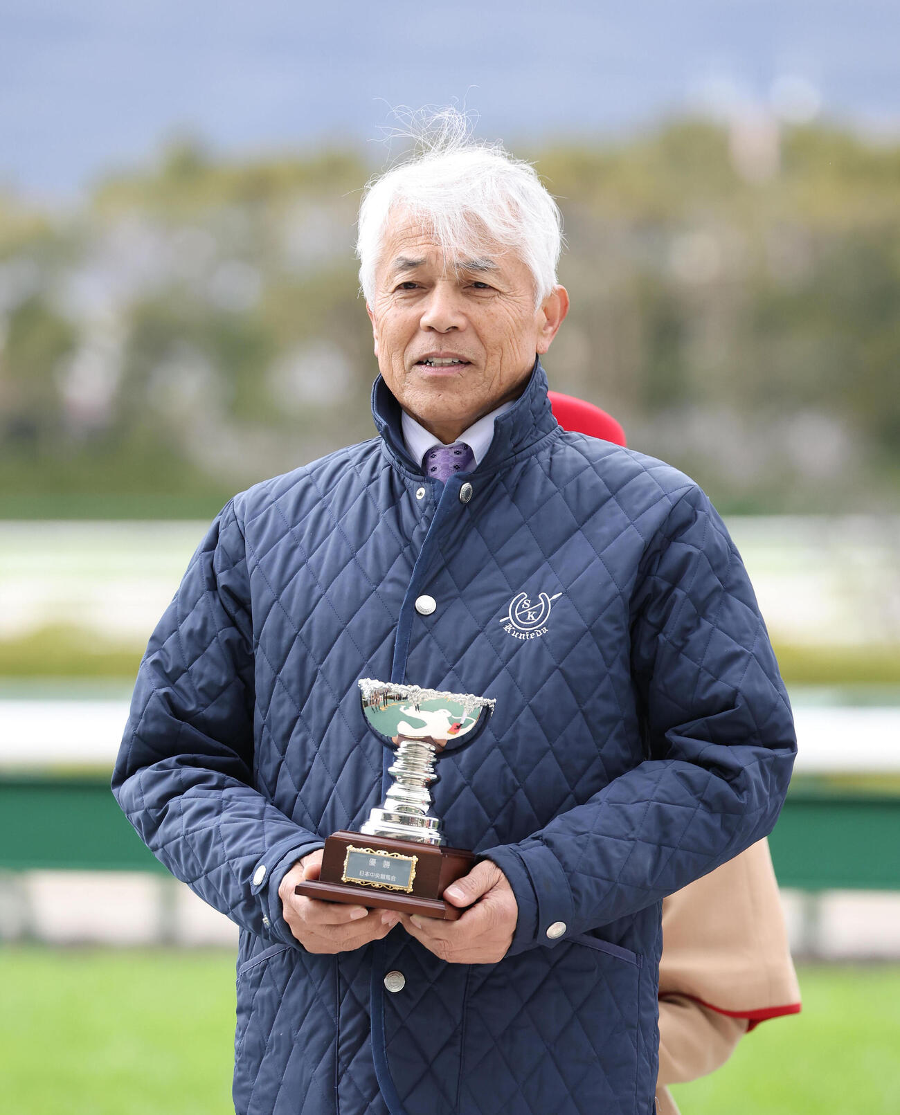 アマキヒで松籟Sを制した国枝師（撮影・白石智彦）