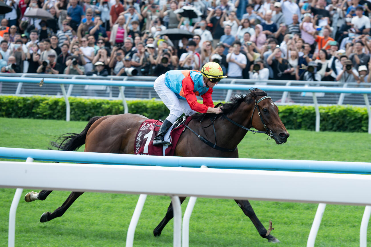 チェアマンズスプリントプライズで20連勝を達成したカーインライジング（C）The Hong Kong Jockey Club