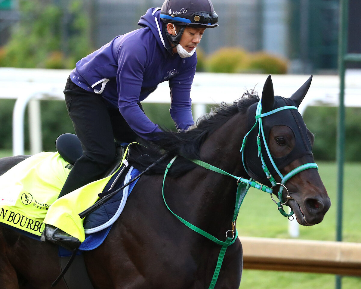 チャーチルダウンズ競馬場で調整するダノンバーボン（C）COADY MEDIA