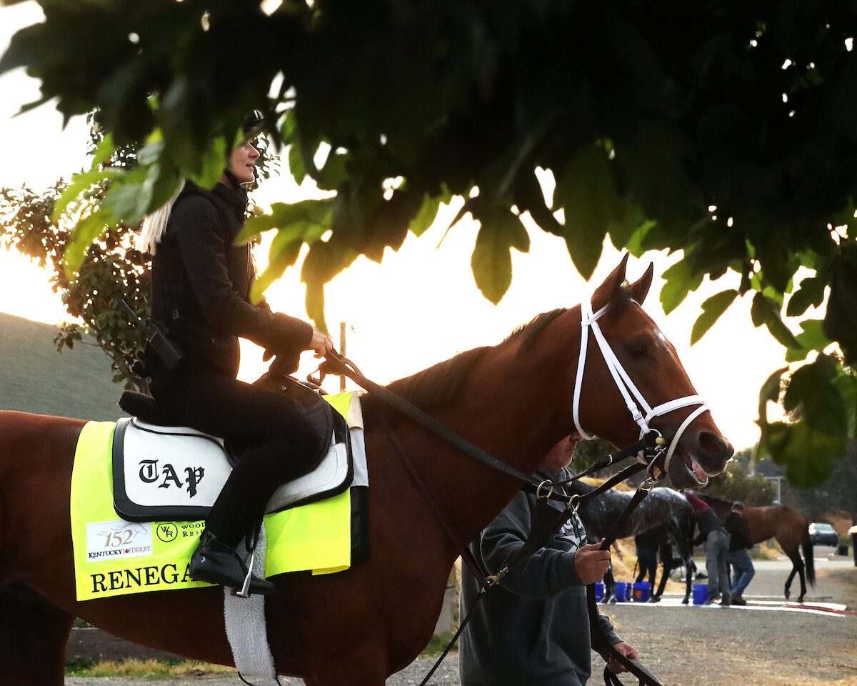 チャーチルダウンズ競馬場で調整するレネゲイド（C）COADY MEDIA