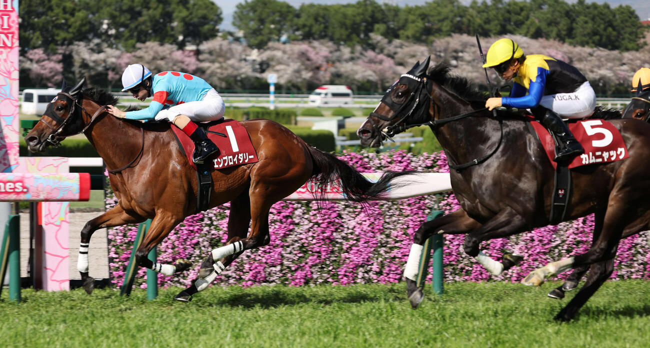 阪神牝馬Sはルメール騎手のエンブロイダリーが鮮やかな逃げ切り勝ちを収めた（2026年4月11日撮影）