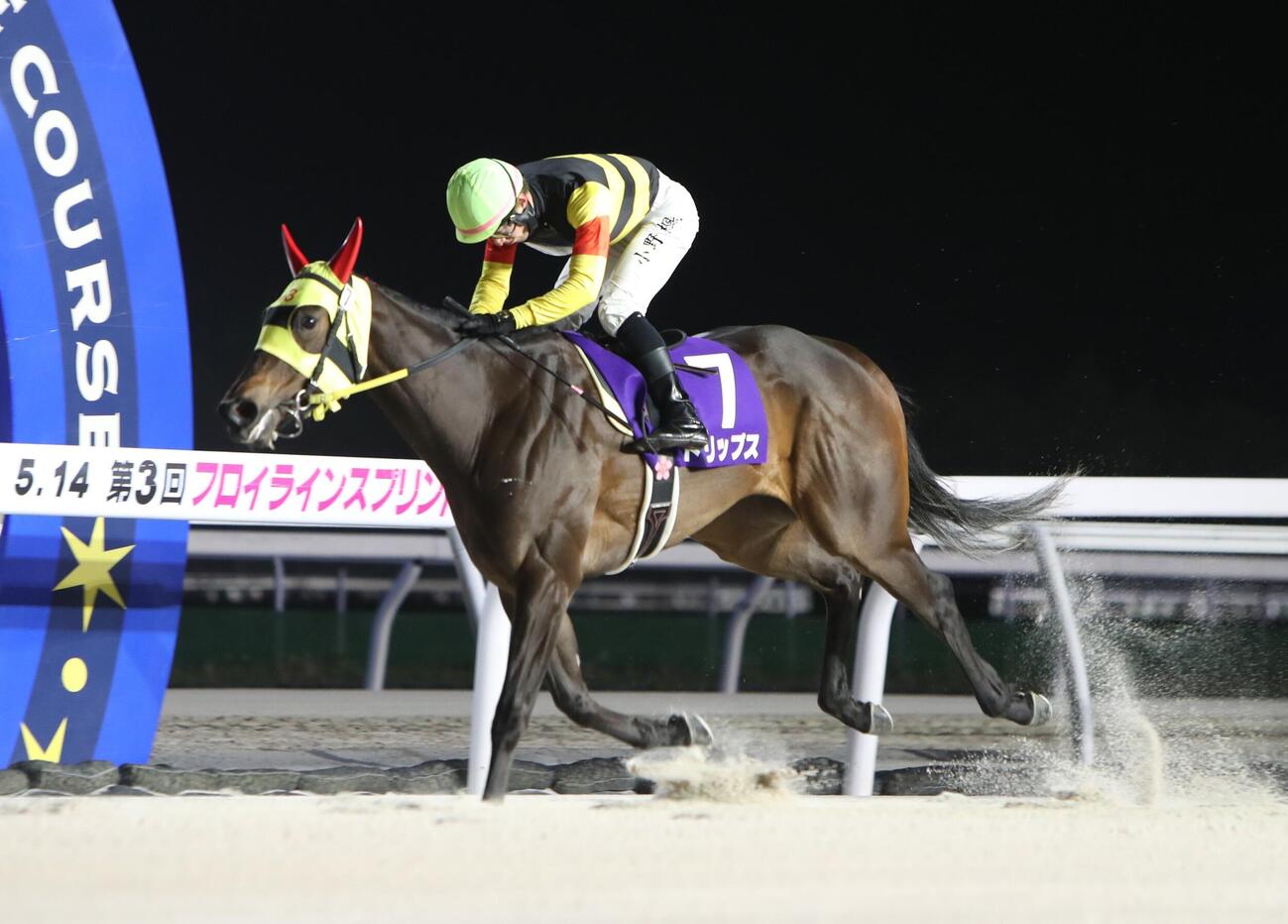 フロイラインスプリントを圧勝したトリップス（騎手・小野楓馬）