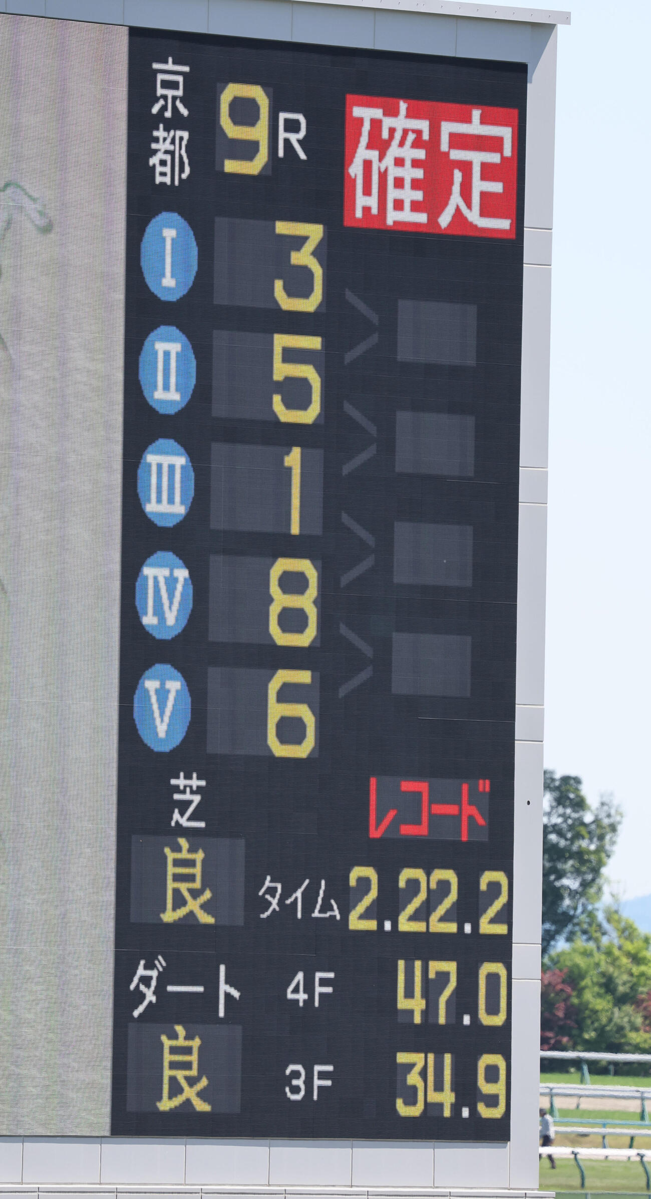 京都9R　白川特別（4歳以上2勝クラス）は吉村誠之助騎手のベイラムがレコード勝ちを収めた（撮影・西尾就之）