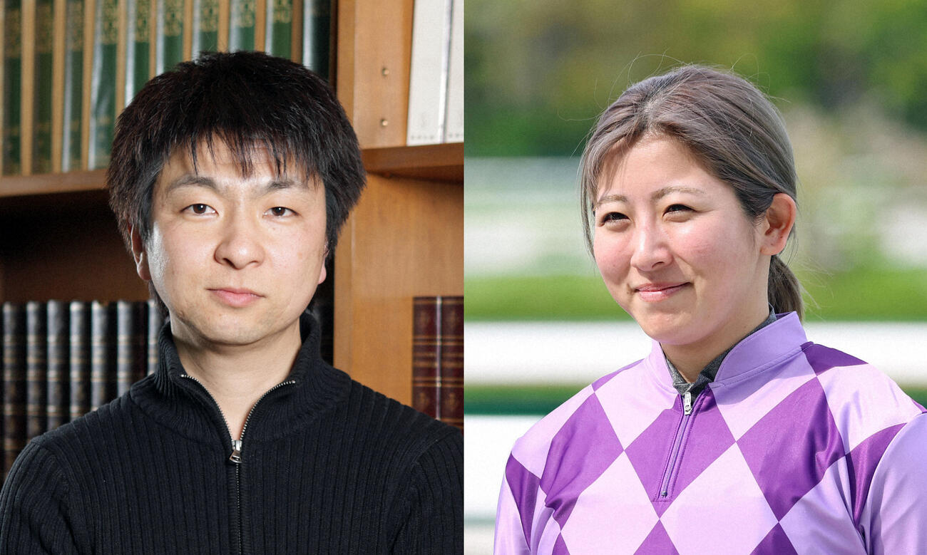 伊坂幸太郎氏（左）と今村聖奈騎手