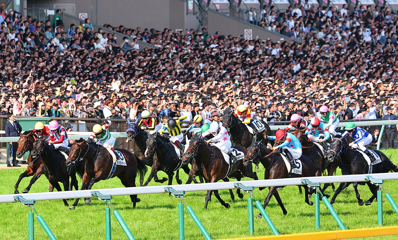 ダービー7着に敗れたリアライズシリウス（右端）（撮影・野上伸悟）