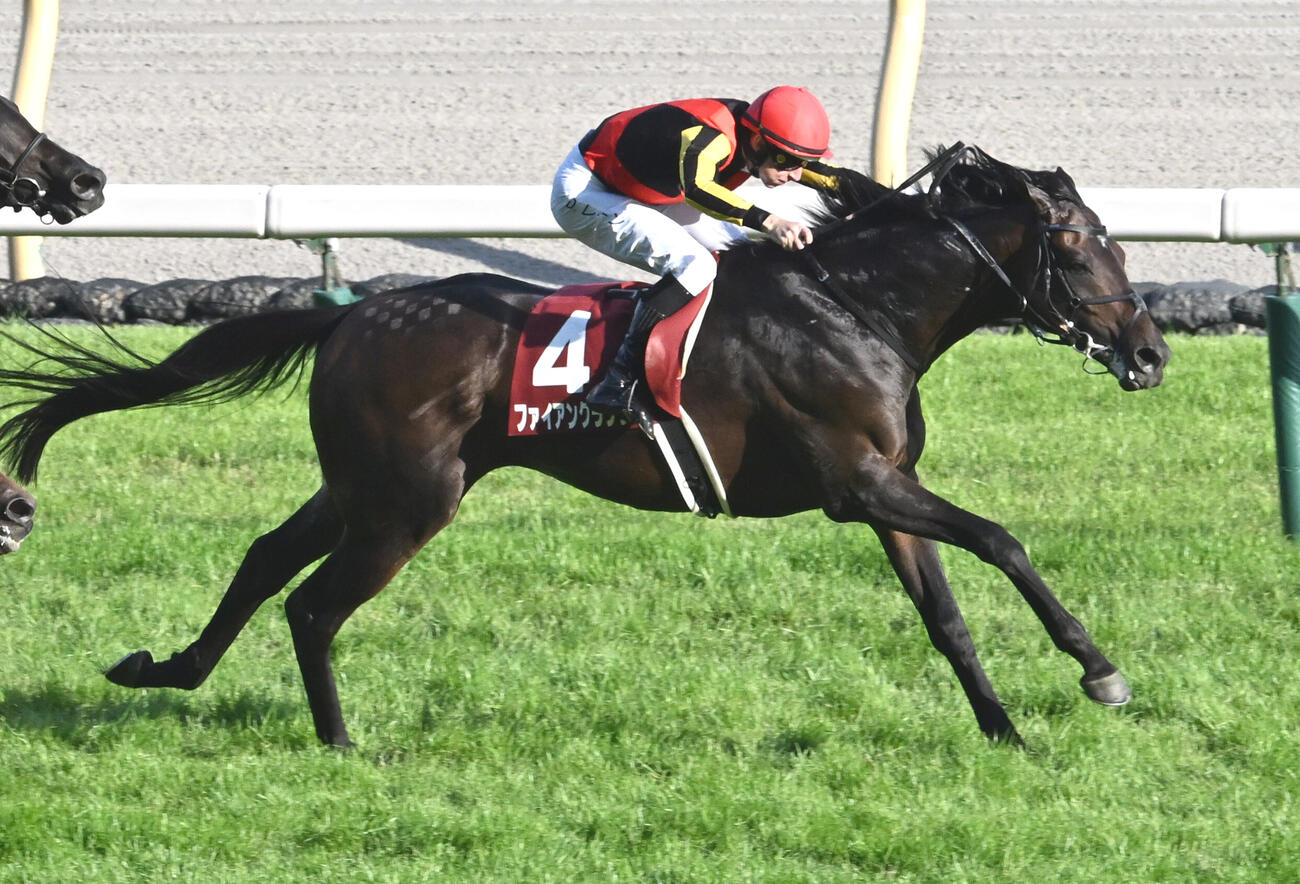 目黒記念を制したファイアンクランツとダミアン・レーン騎手（撮影・千葉一成）