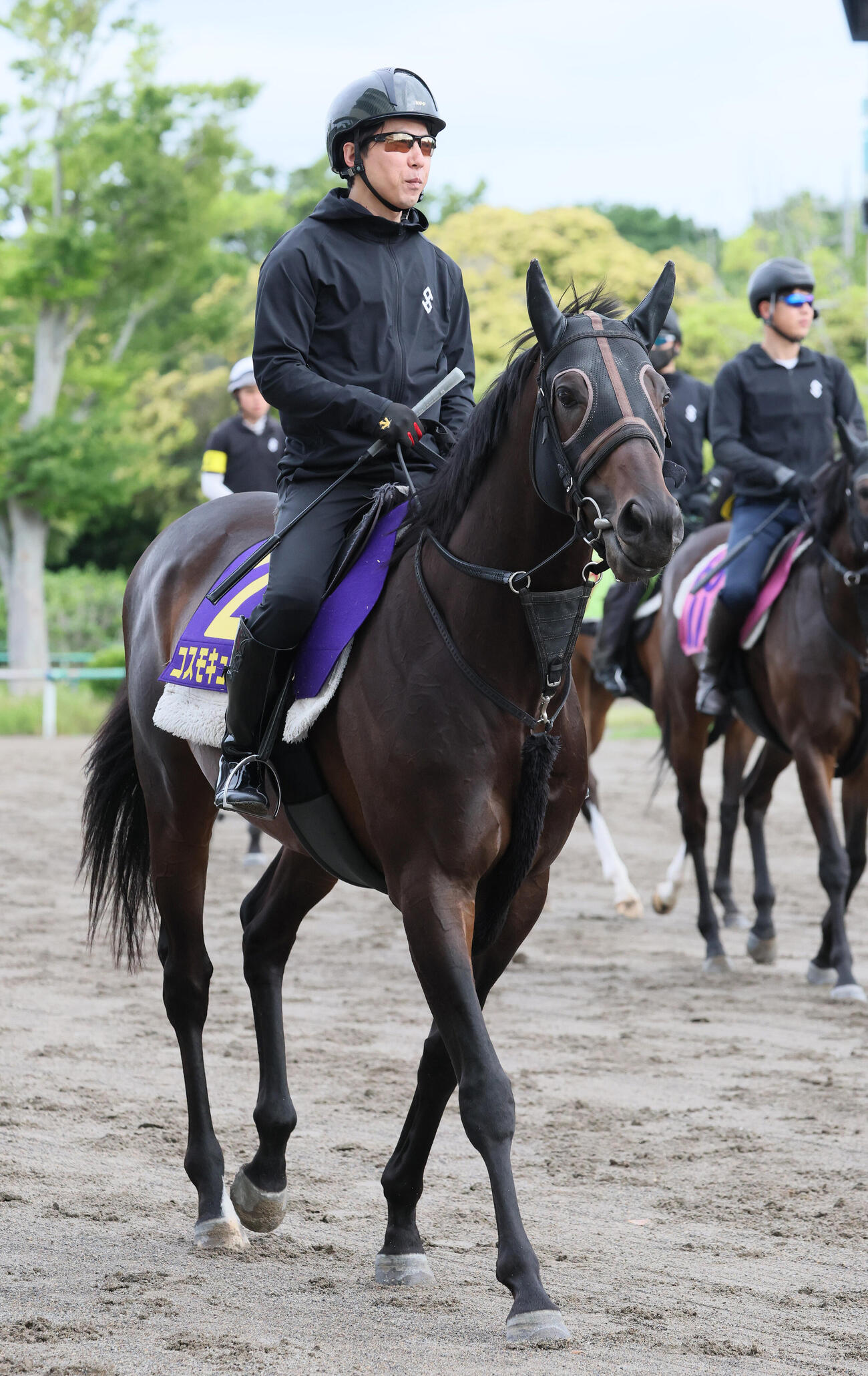 馬場へ向かうコスモキュランダ（撮影・丹羽敏通）