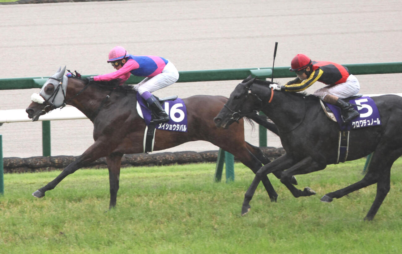 宝塚記念を制したメイショウタバル（左）とは武豊騎手（撮影・西尾就之）