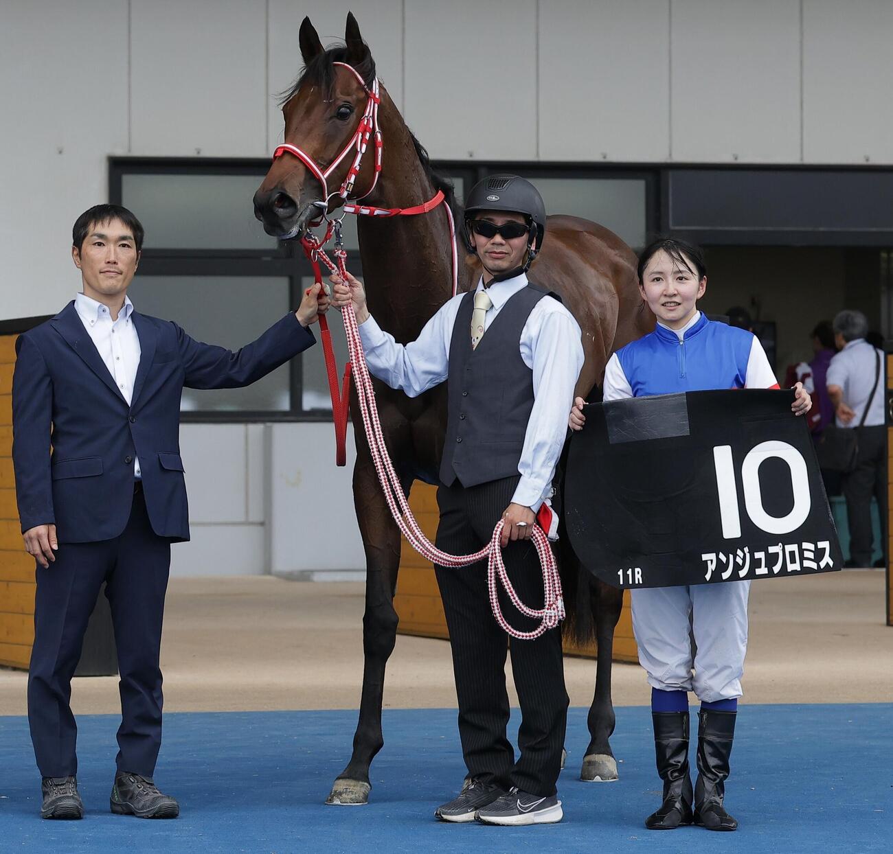 STV杯を制したアンジュプロミスと古川奈穂騎手（右端）