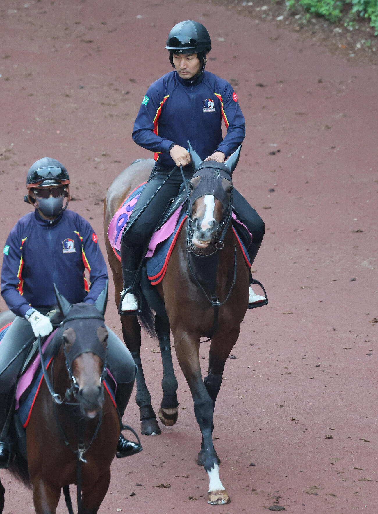 逍遥馬道で調整するルージュボヤージュ（撮影・丹羽敏通）
