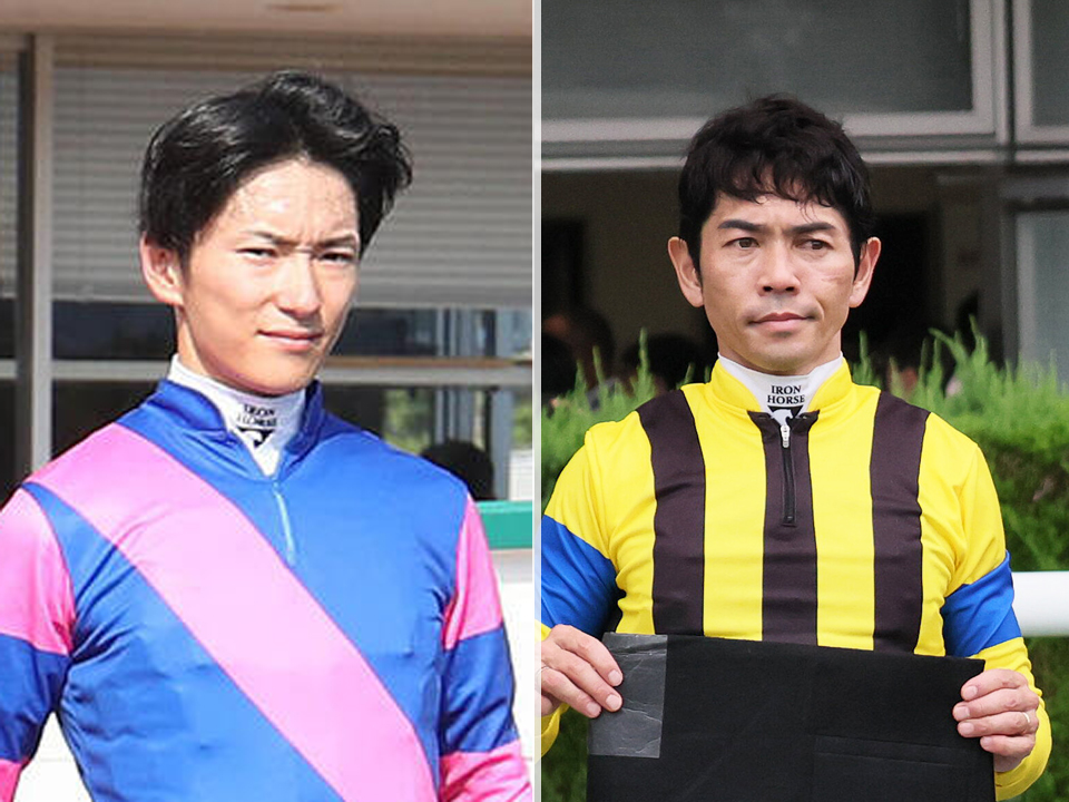 坂井瑠星騎手（左）と戸崎圭太騎手