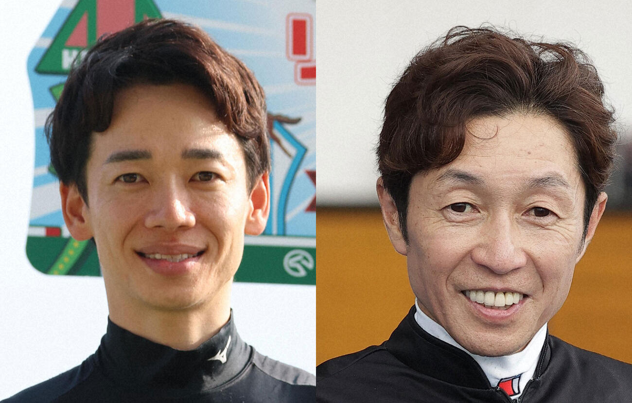 松山弘平騎手（左）と武豊騎手