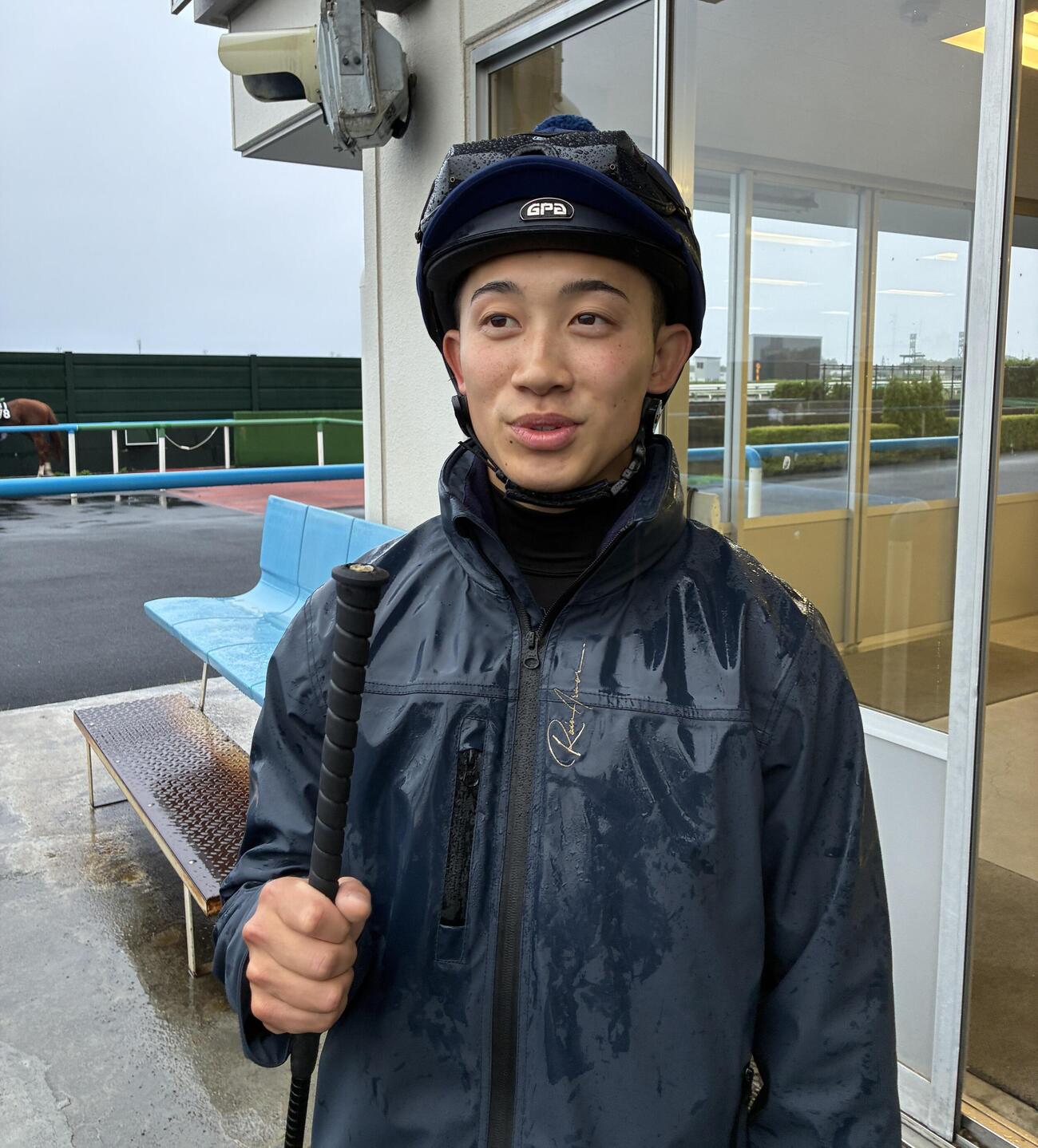 エルムSウェイワードアクトで重賞初制覇に挑む舟山騎手（撮影・太田尚樹）