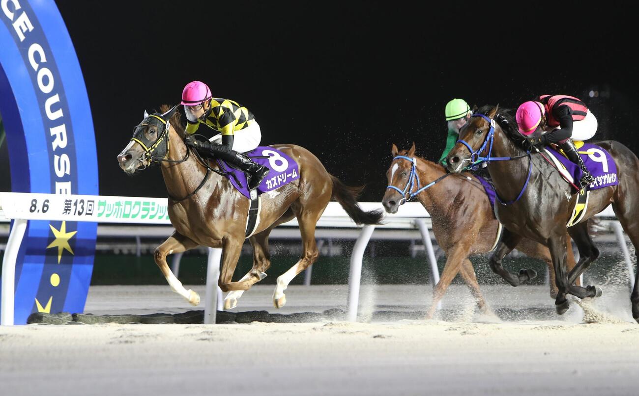 無傷2連勝でサッポロクラシックCを制したカズドリーム（騎手・落合玄太）