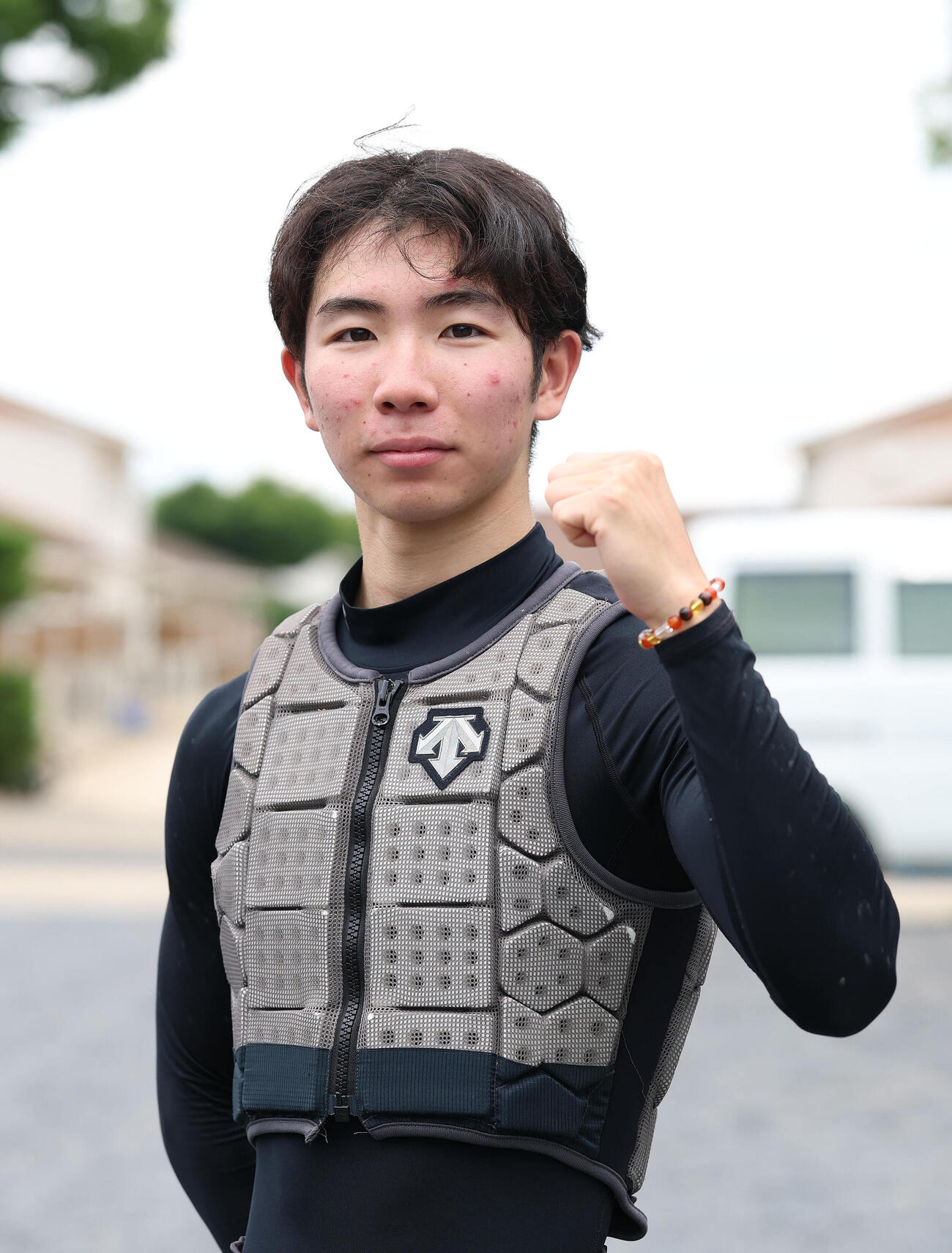 ショウナンバンライとレパードSに挑む田山旺佑騎手（撮影・白石智彦）