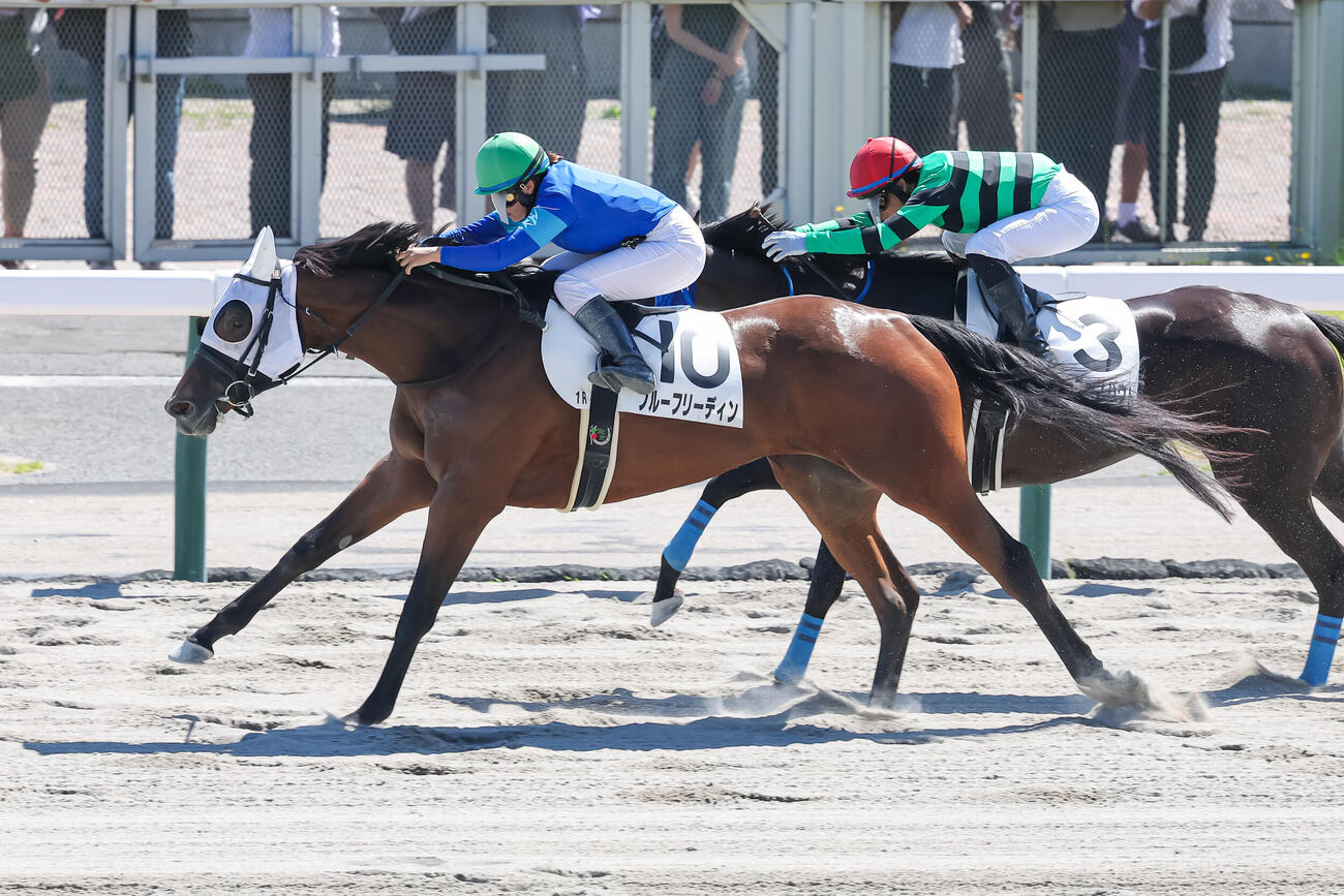 札幌1Rを勝利したプルーフリーディンと小林美駒騎手