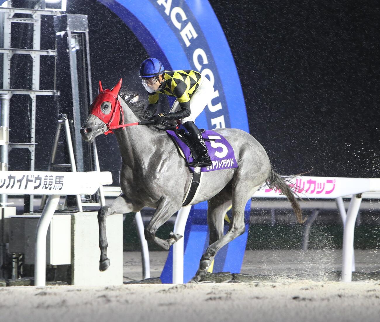 フルールカップを制したセルアウトクラウド（騎手・落合玄太）