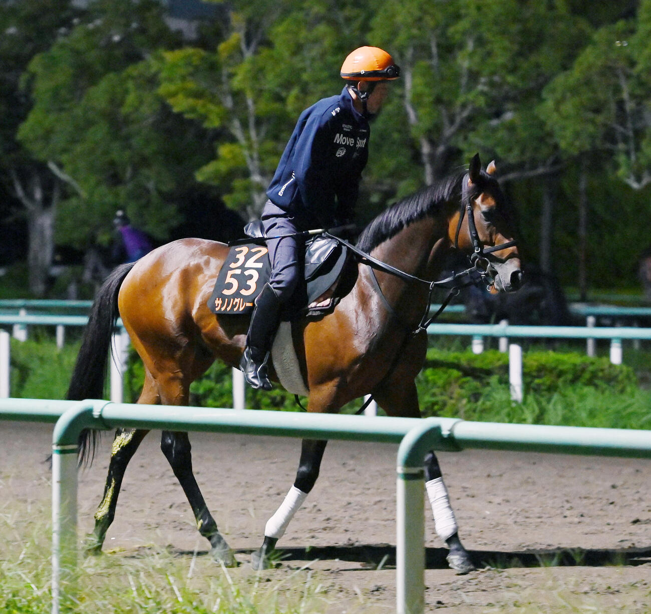 調整するサノノグレーター（撮影・柴田隆二）