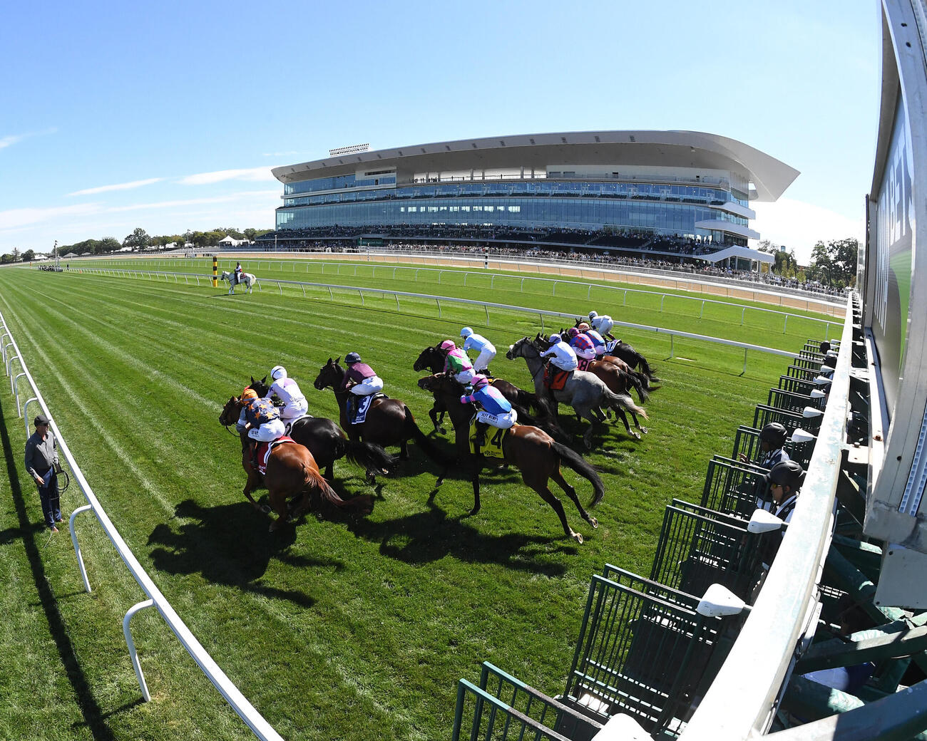 ベルモントパーク競馬場のレース風景（C）NYRA