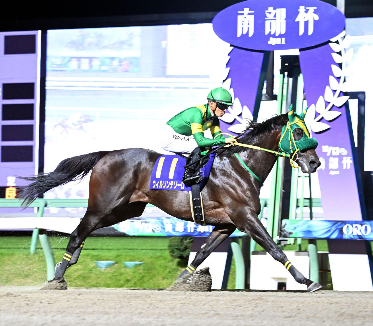 第38回マイルチャンピオンシップ南部杯　優勝したウィルソンテソーロと川田将騎手（2025年10月13日撮影）