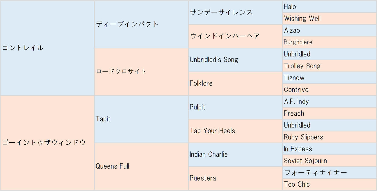 ゴーイントゥスカイの血統表