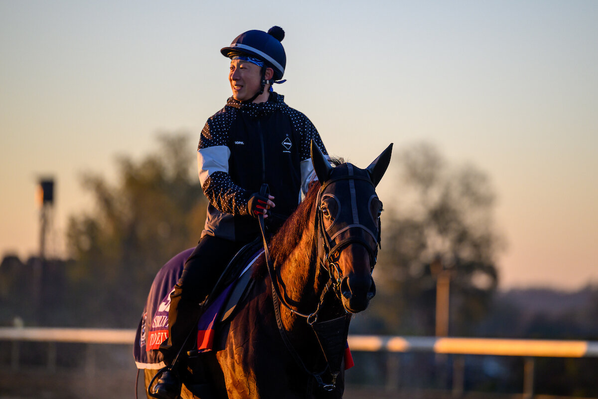 キーンランド競馬場で調整するテーオーエルビス（C）Carlos J. Calo／Eclipse Sportswire