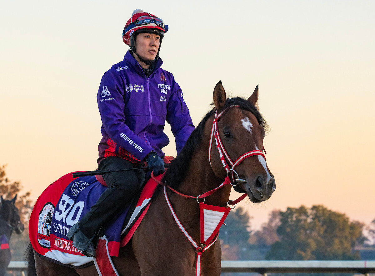 キーンランド競馬場で調整するアメリカンステージ（C）Candice Chavez／Eclipse Sportswire