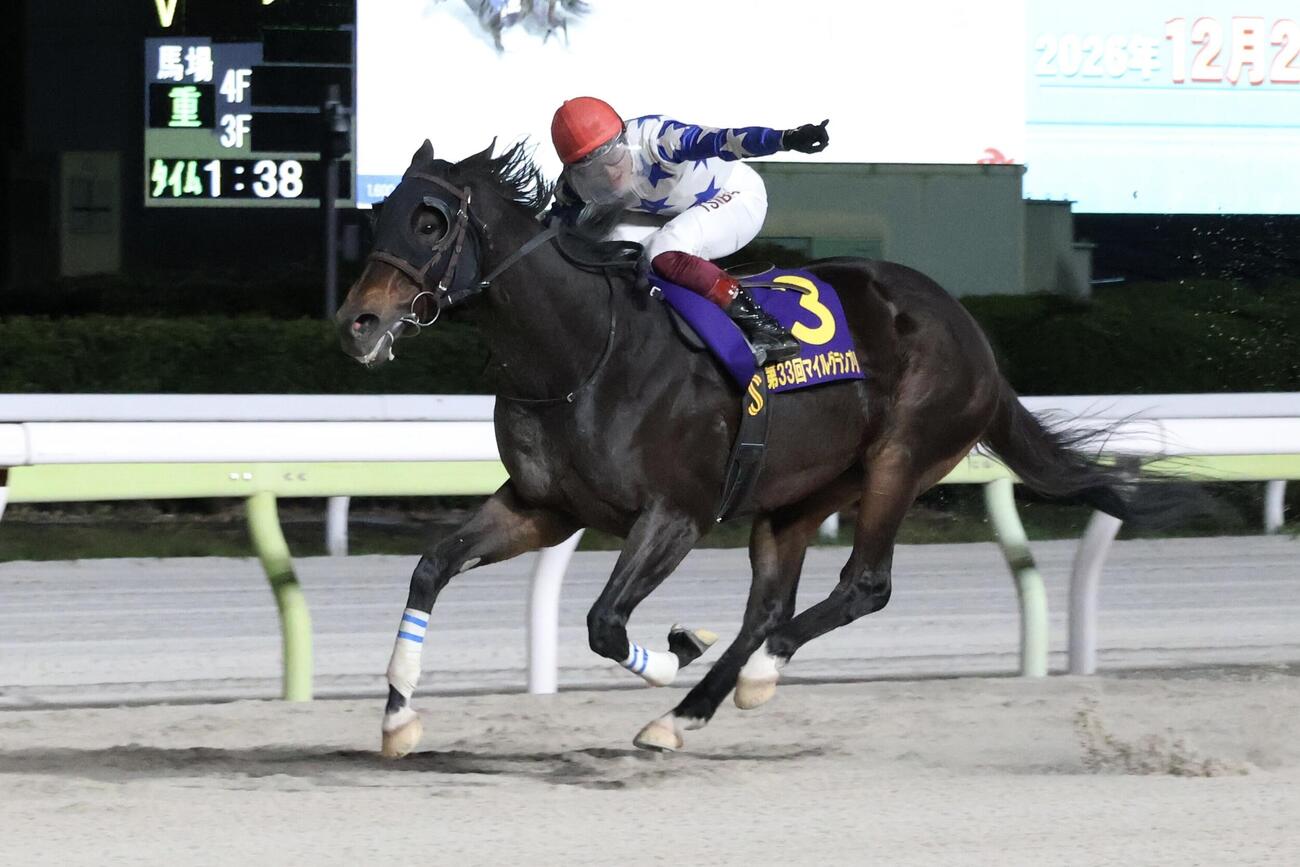 マイルグランプリを制したソニックスターと笹川翼騎手