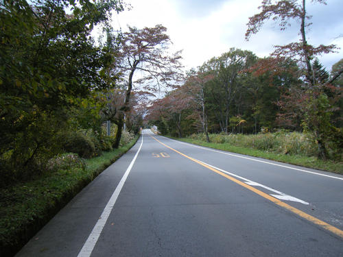 緩やかで直線的な上りが続く県道１５１号（小山町）