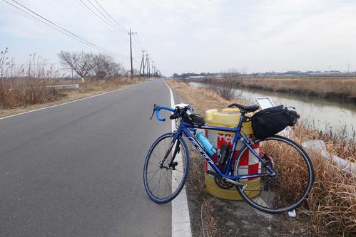 午前10時17分、利根川沿いの道