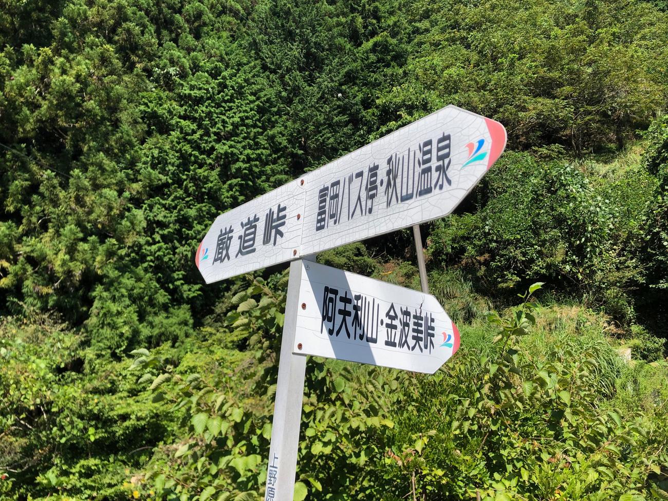 直進は厳道峠、右は金波美峠