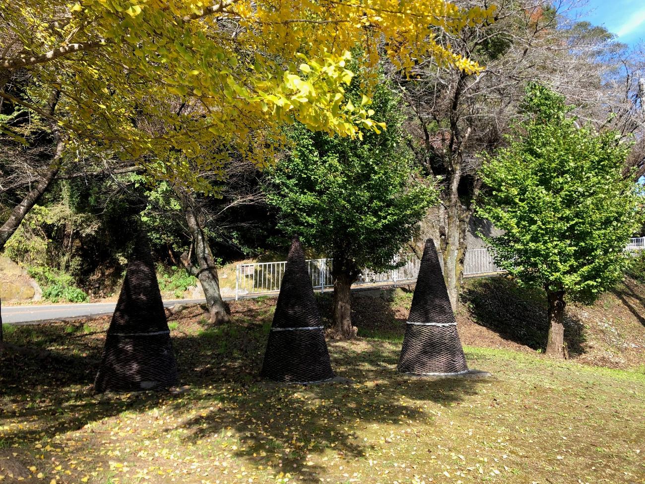 「両側の丘の斜面」