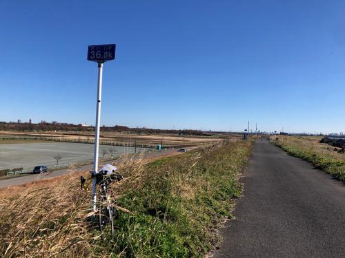 荒川サイクリングロード右岸36・8キロ地点