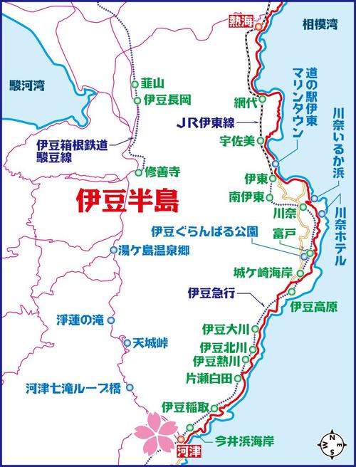今回走った熱海から河津までのコース