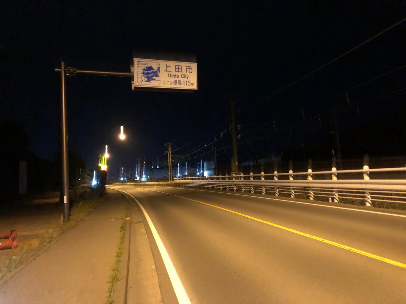 5日午前3時12分　351キロ地点、上田市に入る（長野・上田市）