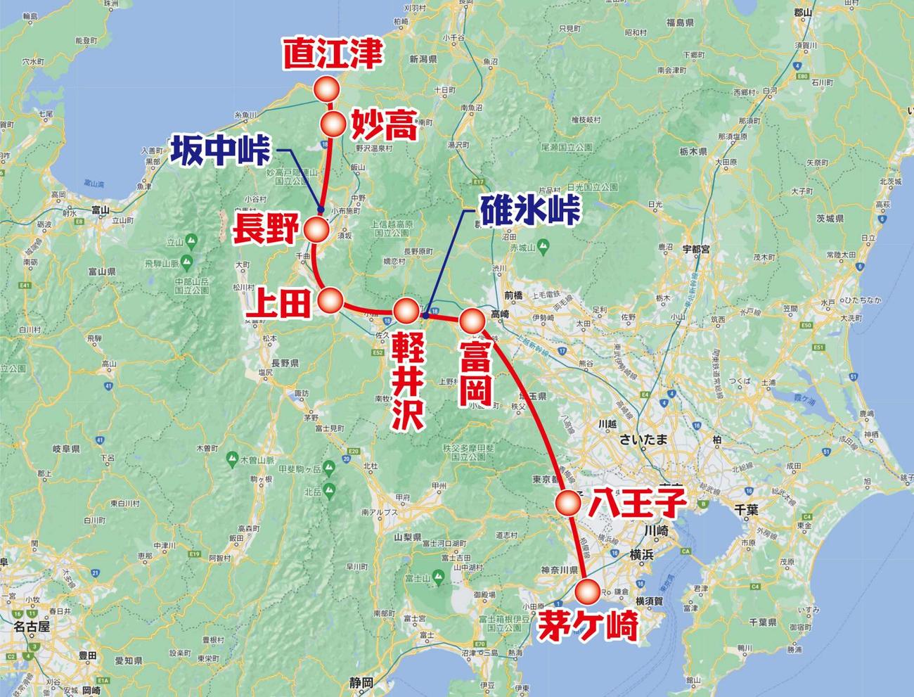 日本横断のルート