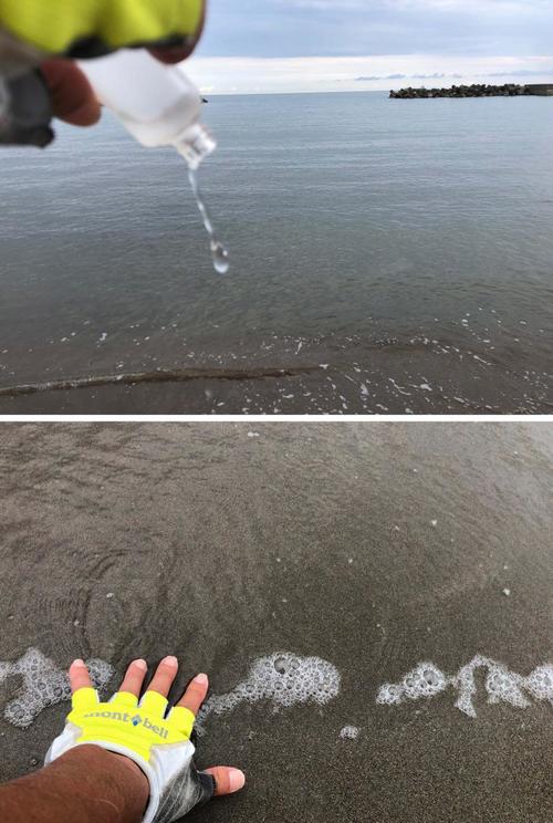 日本海にタッチし太平洋の海水を注ぐ