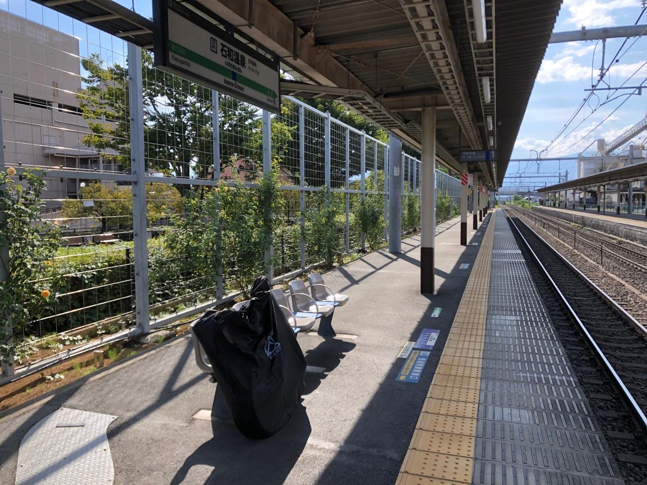 12日午後、輪行で石和温泉駅へ