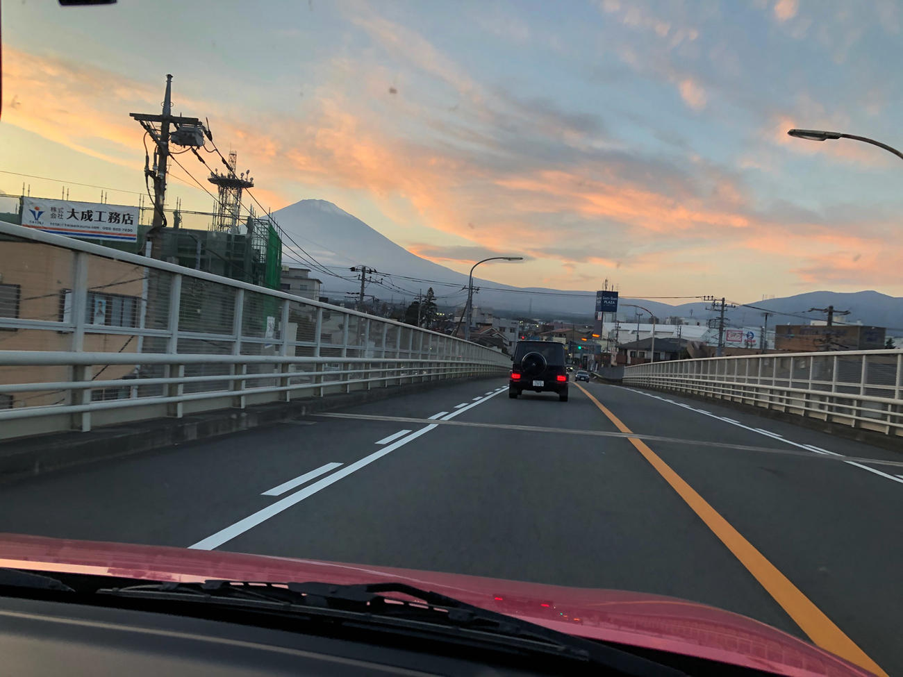 帰り道に見た富士山